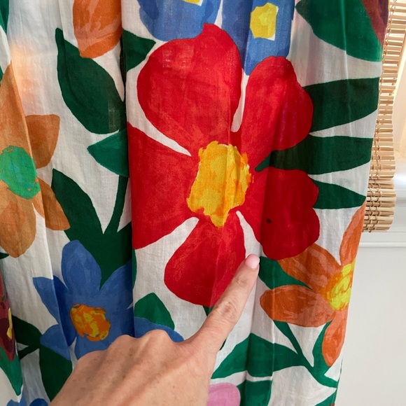 Mara Hoffman Luna Flora Maxi Dress Size Large L FLAWS - Picture 11 of 11